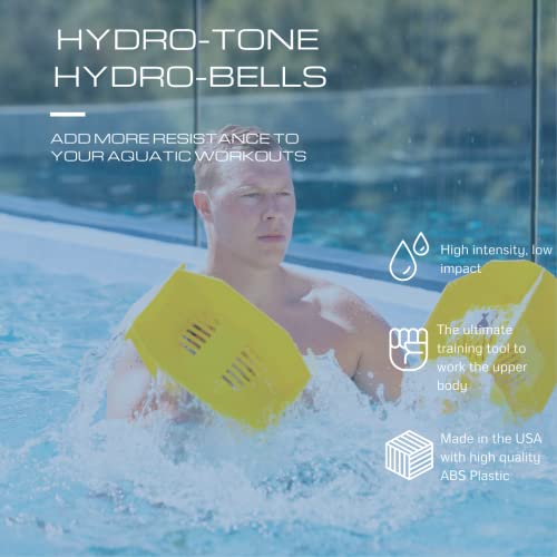 Hydro Tone - HYDRO-BELL Pool Exercise Dumbbells Pair | Water Weights | Functional Strength Training in the Pool | Quick Start Guide (Black)