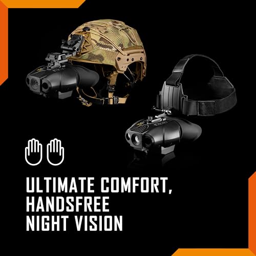 Nightfox Swift 2 Night Vision Goggles | Head Mounted | 1x Magnification | 1080P HD | USB Rechargeable | Digital Infrared Night Vision Binoculars | NVG