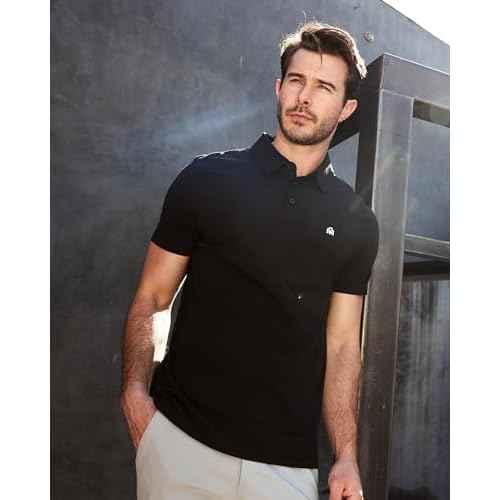 INTO THE AM Men's Polo Shirts - Fitted Short Sleeve Collar Shirt for Men S - 4XL