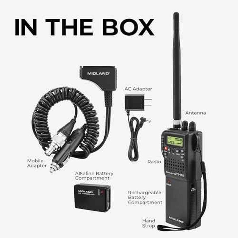 Midland 75-822 Handheld CB Radio & Mobile CB Radio ? Walkie Talkie with 40 Channels, NOAA Weather Alerts, Long Range, Compatible with CB Antennas