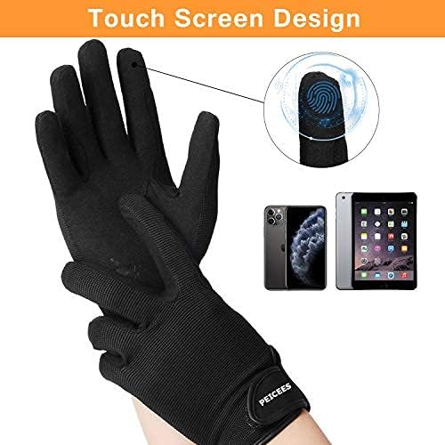 Peicees Horse Riding Gloves Professional Equestrian Riding Gloves for Women/Men/Kids Touchscreen Horseback Riding Gloves for Horse Riding Cycling Motorcycle and Outdoors Black/Coffee