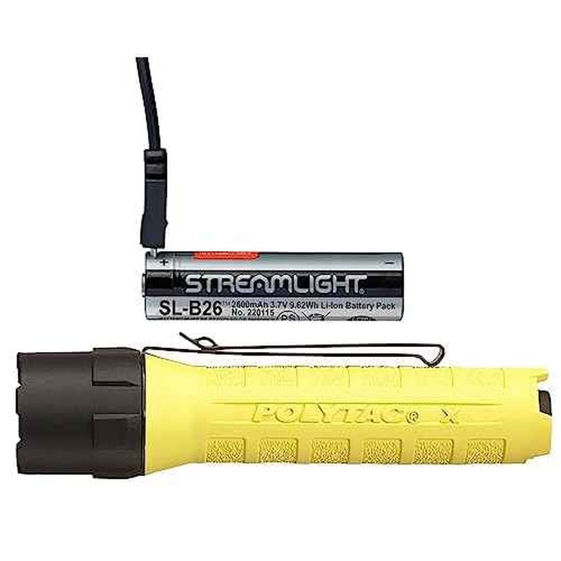 Streamlight PolyTac X, Multi-Fuel, Professional Tactical Flashlight, Yellow - 88614, Battery Powered, 600 Lumens, Rechargeable Option, Waterproof, Impact Resistant