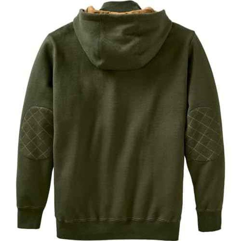 Legendary Whitetails Men's Hoodie Quarter Zip Quilted Sweatshirt Double Layered Lined Hood