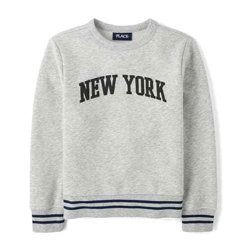 The Children's Place Long Sleeve Crew Neck Pullover Sweatshirt