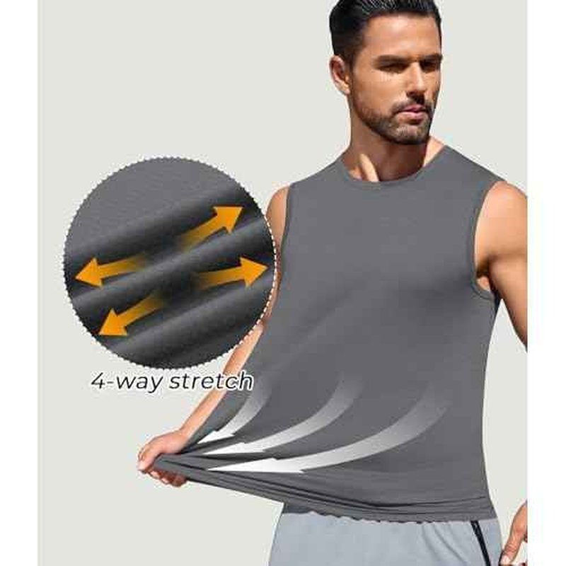 Men's Gym Tank Top Quick Dry 3 Pack UPF 50+ Sleeveless Workout Shirts Summer Sun Protection Running Tank Tops