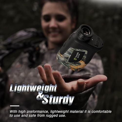 TIDEWE Hunting Rangefinder with Rechargeable Battery, 700Y Camo Laser Range Finder 6X Magnification, Distance/Angle/Speed/Scan Multi Functional Waterproof Rangefinder with Case