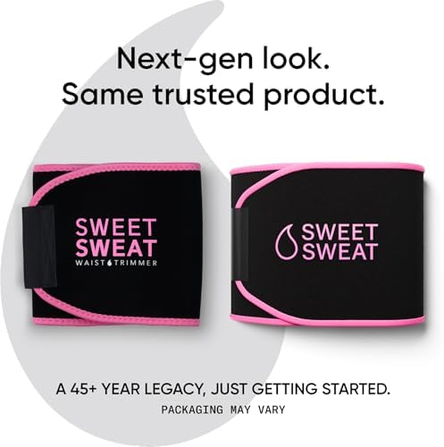 Sweet Sweat Waist Trimmer Pack - Black/Pink Medium Trimmer & Citrus Mint Workout Enhancer Gel
