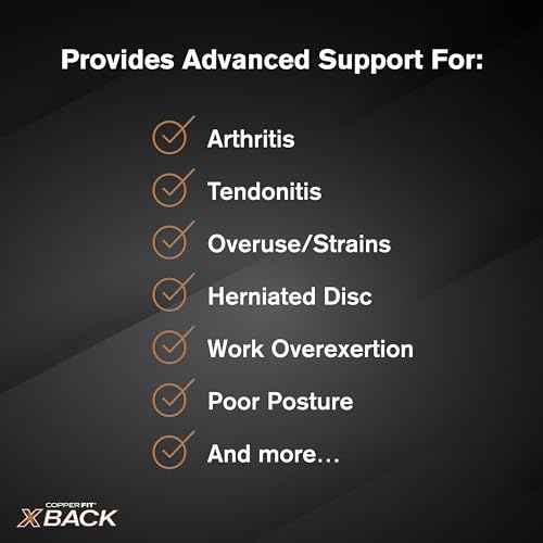 Copper Fit X-Back Brace for Lower Back Pain, Lumbar Support, Herniated Disc, Sciatica, Arthritis ? Adjustable, Breathable Design - for Men and Women (Large/XLarge)