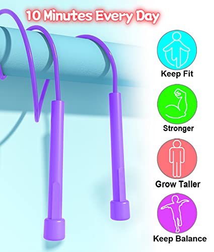 Jump Rope for Kids, 6 Pack Length Adjustable Lightweight Kids Skipping Rope for Children, Students, Boys and Girls Outdoor Sports, Fitness Exercise, Keeping Fit, Workout