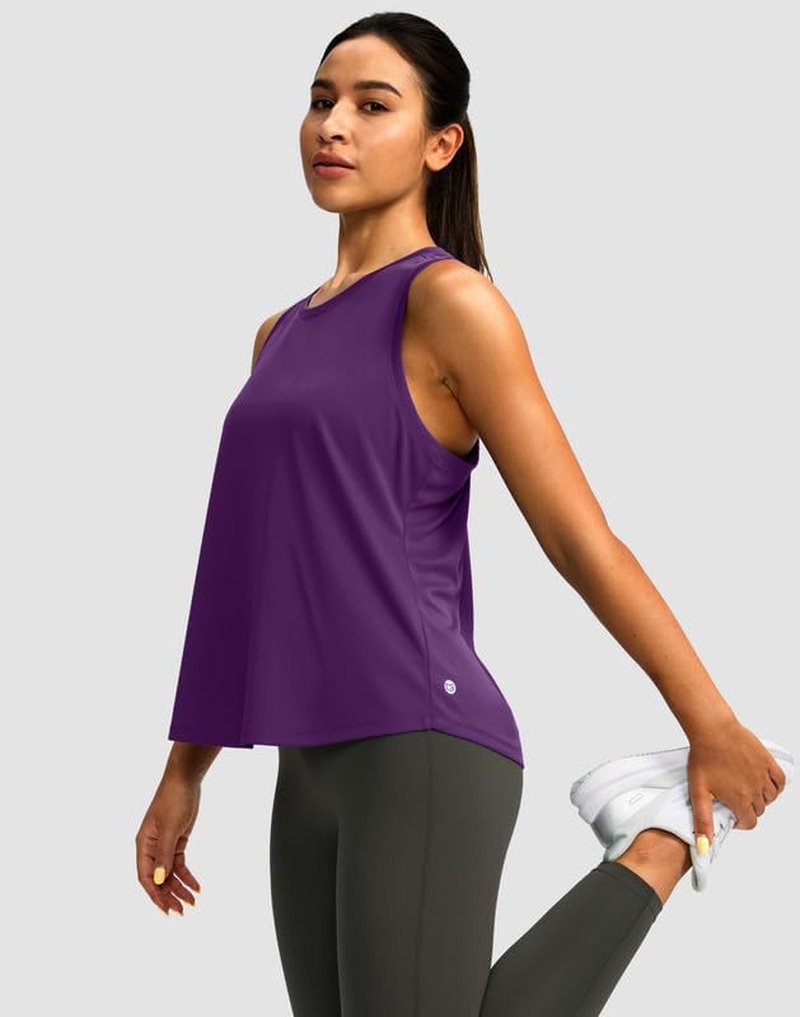 Women's Racerback Workout Tops - Sleeveless Athletic Tank for Yoga & Running | Loose Fit Gym Shirts