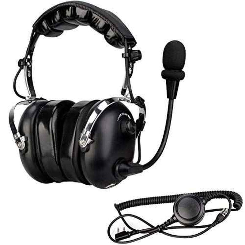 Retevis Noise Reduction Walkie Talkie Headset,Elastic Metal Bracket Racing Headset,for RT21 RT68 RA89, Compatible with Baofeng UV-5R 5RM Pxton PX-777S Radio,Two Way Radio Headset with Mic(1 Pack)
