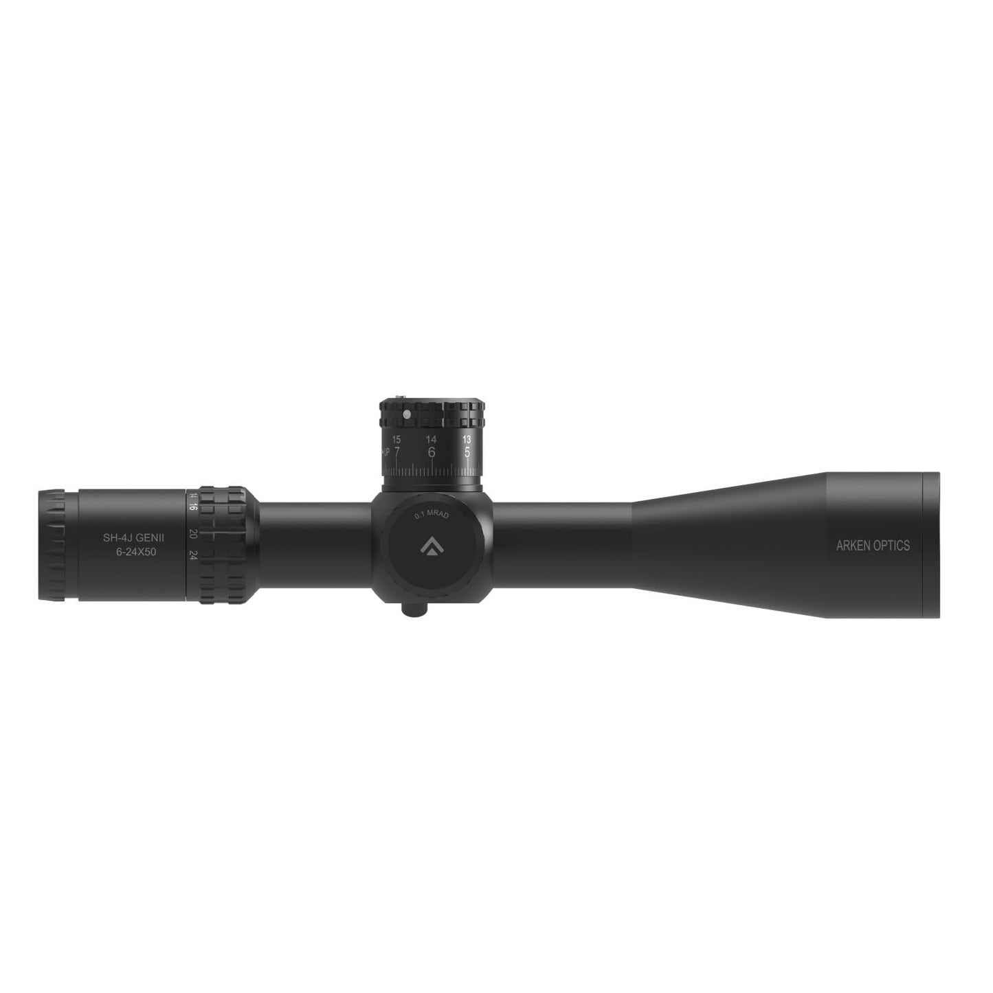 Arken Optics SH4J 6-24X50 Rifle Scope FFP MOA VPR Illuminated Reticle with Zero Stop - 34mm Tube