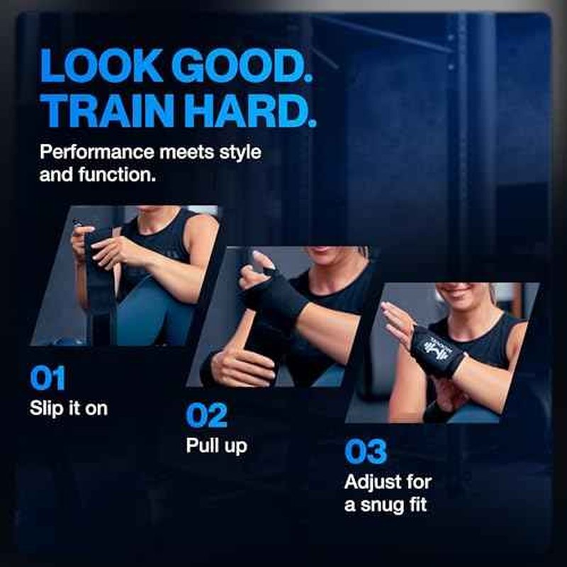 Modvel Adjustable Wrist Wraps for Gym & Lifting ? Thick, Breathable Support Straps for Wrist Stability, Comfort & Grip ? Ideal for Weight Training, CrossFit & Gym Workouts ? Yellow/Sky Blue (2-Pack)