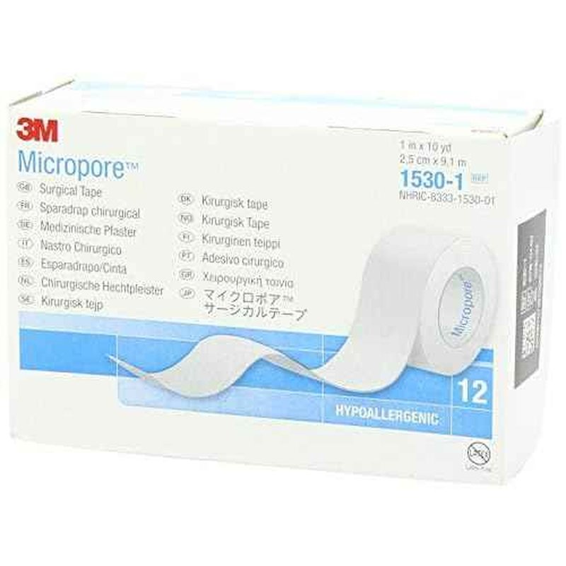 Medical Tape Micropore Paper 1 Inch X 10 Yards NonSterile, 120 Per Case