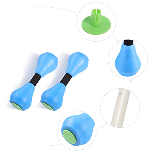 SDUSEIO 1 Pair Aquatic Exercise Dumbells Water Aerobic Exercise Foam Dumbbells Pool Resistance Swimming Training Water Fitness Equipment for Weight Loss Adults Family (2 Pieces) blue