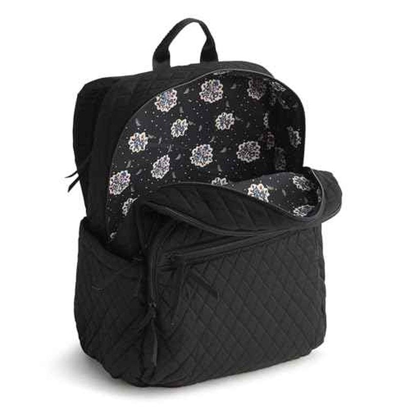 Vera Bradley Women's Premium Cotton Large Bancroft Backpack, Moonless Night, One Size