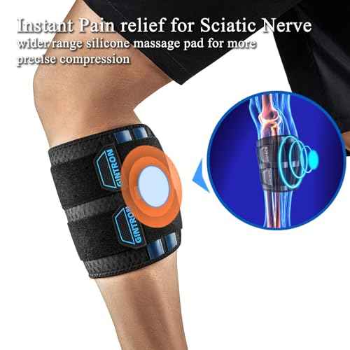 Sciatica Pain Relief Brace Devices, More Targeted and Adjustable Compression Sciatic Nerve Ease Brace with Wider Pressure Pads and 2 Splints, Maximum Ease Sciatic Pain, Lower Back, Hip