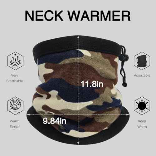 4 Pieces Winter Neck Warmers Fleece Gaiter Windproof Face Face Mask Scarf Covering for Men Women