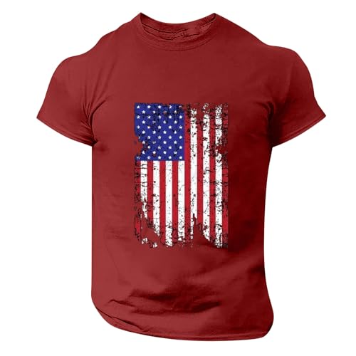 Country T Shirts Men USA Independence Day Independence Day Flower Stripes 4Th of July Skirt Teal Top July 4 Shirts 4Th of July Cowboy Star Striped Shirt Mens Graphic T Patriotic Red S