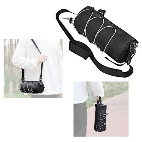 Bike Handlebar Bag Bicycle Handle Bar Bag Handy Front Bike Bags Handlebar Storage Pouch Pack with Shoulder Strap Little Mountain Road Bike Barrel Bag (Gray)