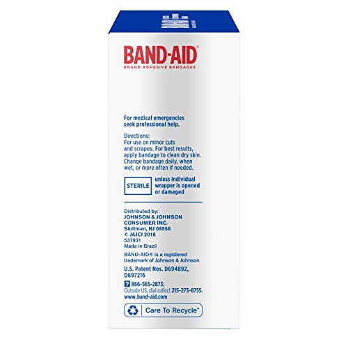 Band-Aid Brand Tru-Stay Sheer Strips Adhesive Bandages for First Aid and Wound Care, Assorted Sizes, 80 ct