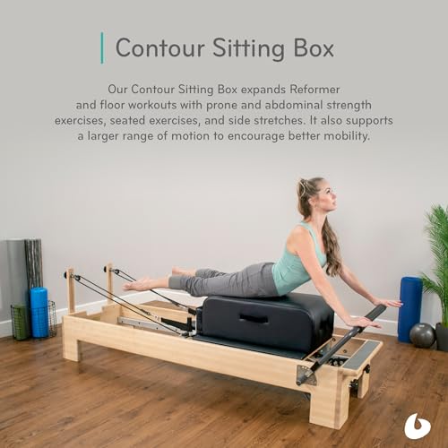 Balanced Body Contour Sitting Box for Pilates Reformer, Pilates Equipment for Home Workouts & Professional Studio Use, Fits All Wood Reformers and Allegro or Allegro 2 Reformers - Black