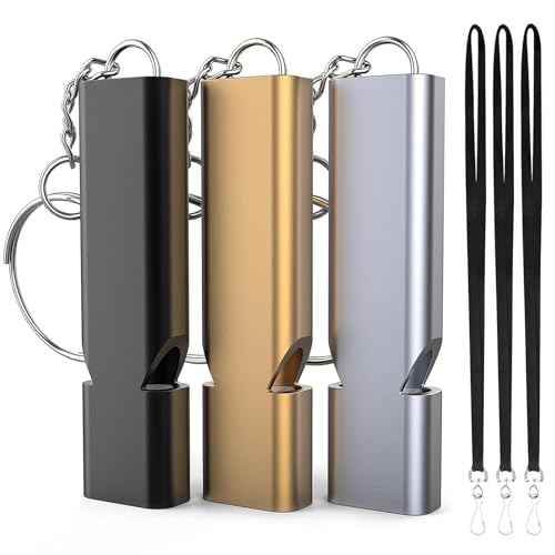 Emergency Whistles, 3-Pack Safety Survival Whistles with Lanyard Keychain, Emergency Survival Whistle Loud, Hiking Safety Whistle for Outdoor Hiking Camping Hunting Rescue Lifeguard