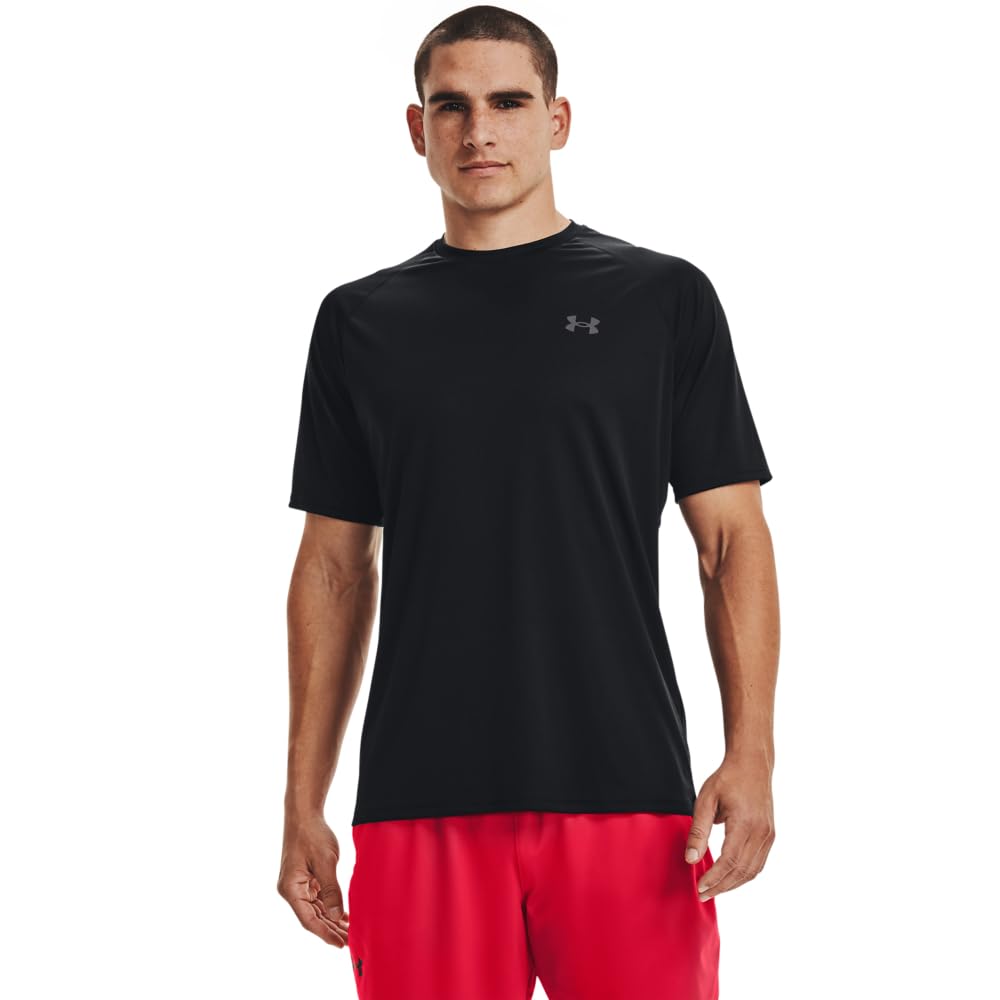 Under Armour Men's Velocity 2.0 Short Sleeve T Shirt, (001) Black / / Pitch Gray, Large