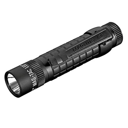 Maglite Mag-Tac LED 2-Cell CR123 Flashlight - Plain-Bezel, Matte Black