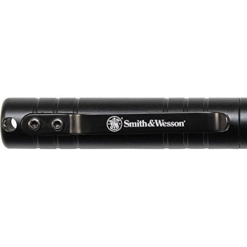 Smith & Wesson SWPENMPBK 6.1in Aircraft Aluminum Refillable Tactical Pull Cap Pen for Outdoor, Survival, Camping and EDC , Black