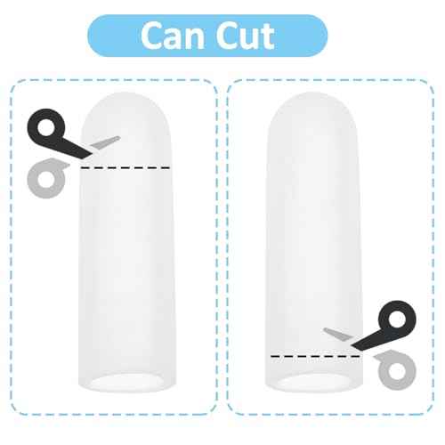 Gel Finger Cots, 10 PCS Gel Finger Protectors Finger Caps Silicone Fingertips Protection Finger Protector Support, Finger Sleeves Thumb Protection for Hand Eczema, Finger Cracking Arthritis(Clear)