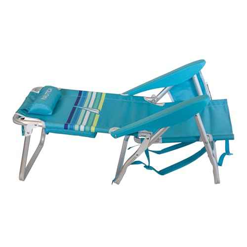 Nautica 5 Position Aluminum Backpack Beach Chair with Pillow