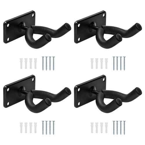 Coolrunner Skateboard Wall Hanger, 4 Pack Skateboard Wall Mount for Skateboard Storage and Display Holder, Skateboard Hooks Fit for Skateboard, Guitar, Longboard, Snowboards, Complete with Screw