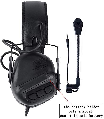 ATAIRSOFT Tactical Headset Wargame Hunting Headphone Without Noise Cancellation Function (Black)