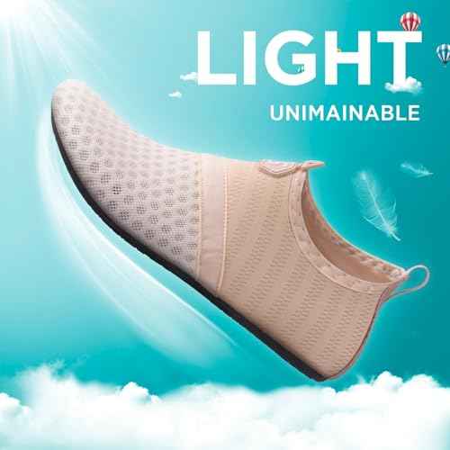 SEEKWAY Water Shoes Quick-Dry Aqua Socks Barefoot Slip-on for Beach Pool Swim River Yoga Lake Surf Women Men Black SK001