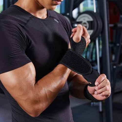 YUNYILAN Wrist Brace Wrist Wraps for Carpal Tunnel 2 Pack Wrist Brace Compression Straps Hand Support, Adjustable Wrist Support for Arthritis and Tendinitis, Joint Pain Relief (Black)
