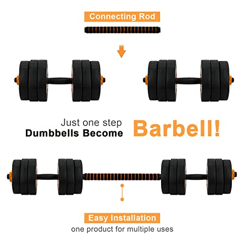 VIVITORY Weights Dumbbells Set, Adjustable Dumbbell Set Up to 40 59 90 Lbs, Weight Set for Home Workout with Connector, Non-Rolling Home Weight Set Dumbbells, Triangle, Cement Mixture