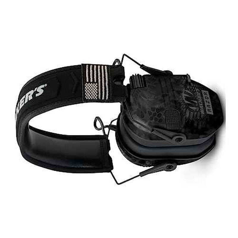 Walker's Razor Patriot Series Hi-Gain Omnidirectional Microphone Adjustable Range Shooting Hunting Hearing Protection Electronic Earmuffs (Kryptek Camo) Bundle with Protective Glasses (2-Pack)