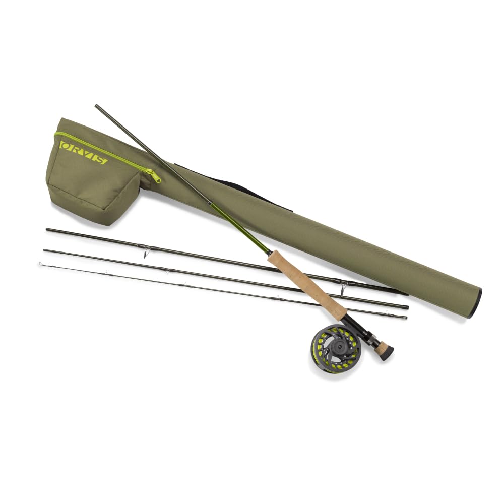 Orvis Encounter Fly Rod Outfit - 4Pc Fishing Rod and Reel Combo with Smooth Performance, Complete with Reel, Line, Backing, & Leader for Young Anglers, Olive - (9'5-wt)
