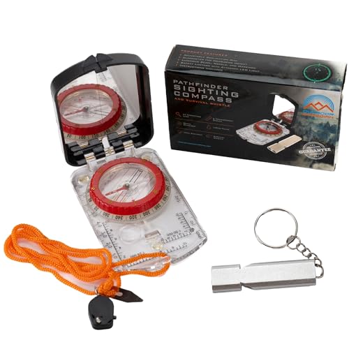 Outdoor Guardian Pathfinder Camping and Hiking Compass - Camping Accessories, Orienteering Compass with Clinometer, Adjustable Declination and LED, Survival Gear and Equipment, Camping Gifts