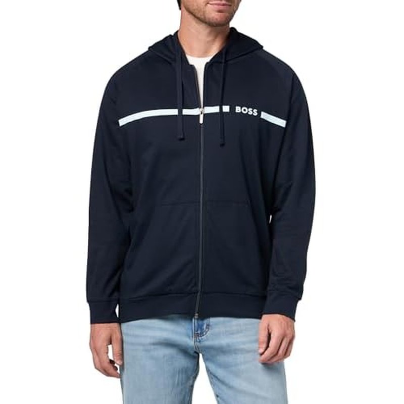 BOSS mens Authentic Zip Up Hooded Sweatshirt