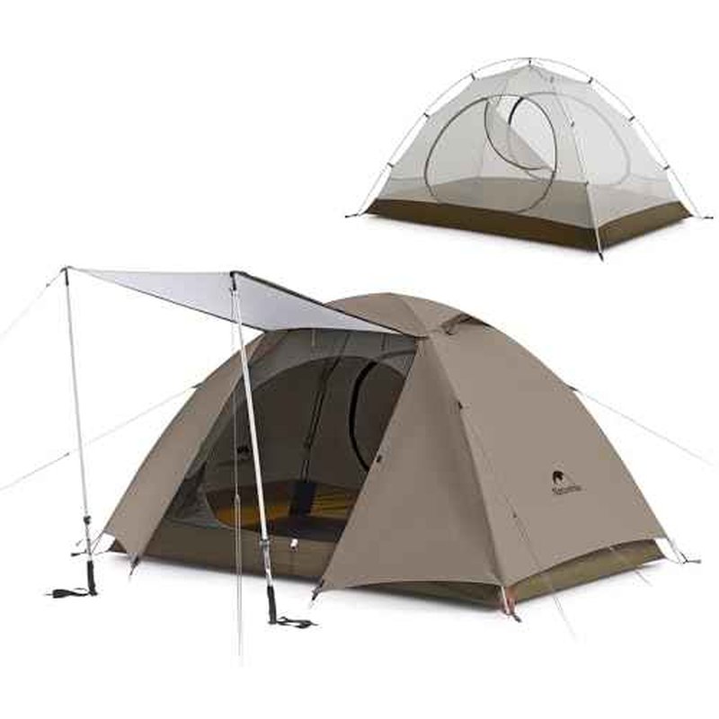 Naturehike Cloud River 2 Person 3 Person Backpacking Tent, Waterproof 2 Person 3 Person Tents for Camping, Double Layer Camping Tent