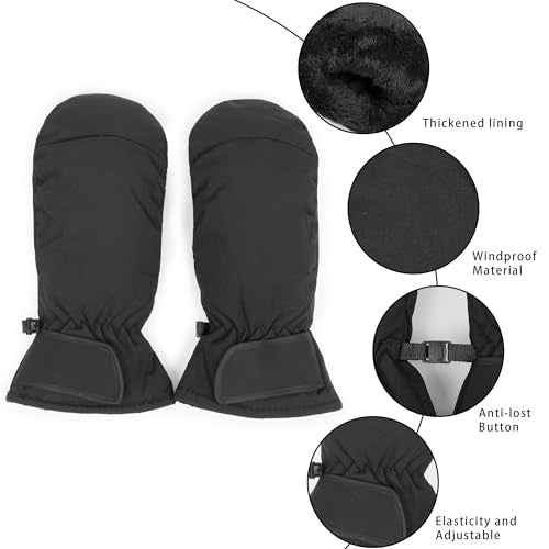 INOGIH Winter Outdoor Waterproof-Windproof Ski-Gloves for Women/Men - Non-Slip Warm Thick Lining Snow Mittens