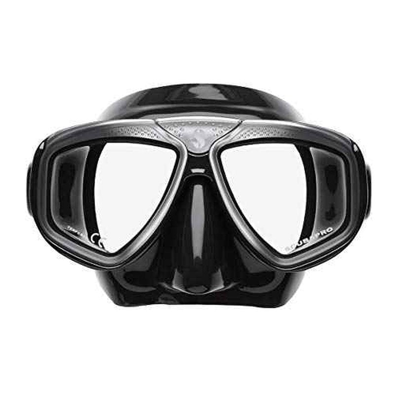 SCUBAPRO Zoom Scuba Mask with Ultra Clear Dual Lens and Lens-Change System for Optical Lenses for Diving, Full Black