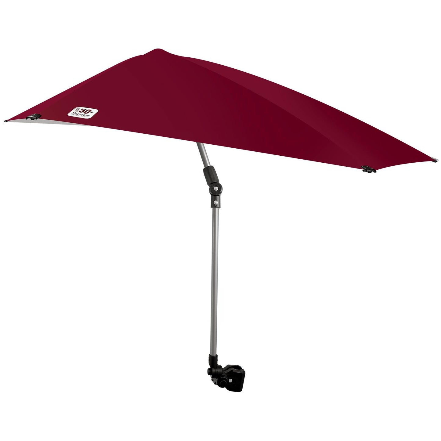 MSOAGY UPF 50+height adjustable chair umbrella with 360 degree adjustment fixture, suitable for beach chairs, golf carts, wheelchairs, carts, bleachers, terraces, camping and picnics（red)