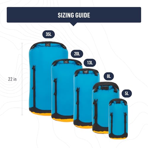 Sea to Summit eVac Compression Dry Bag, Waterproof Compression Sack, 13 Liter, High Rise Grey