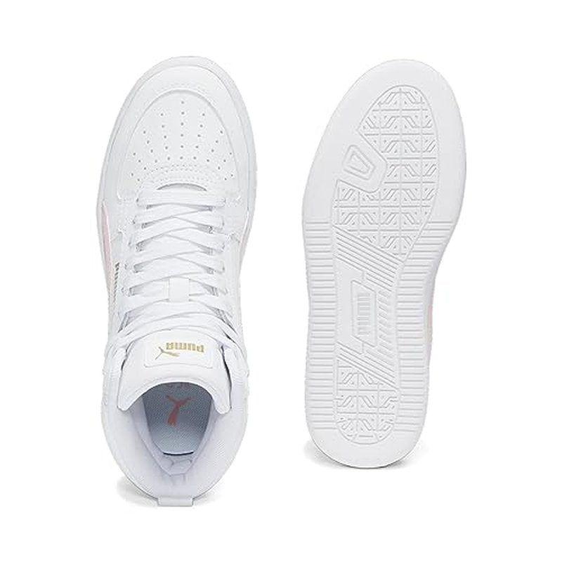 PUMA Kids' Caven 2.0 Mid Sparkle PUMA White-Peach Smoothie-Gold Big Kid 6.5