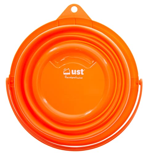 ust flexware collapsible bucket with strong, flexible, compact, BPA free design and sturdy handle for hiking, backpacking, camping and outdoor survival