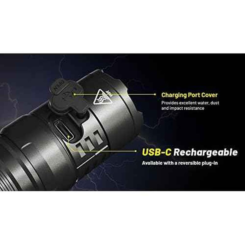 Nitecore P23i Tactical Flashlight, 3000 Lumen USB-C Rechargeable Long Throw Super Bright with Lumentac Organizer