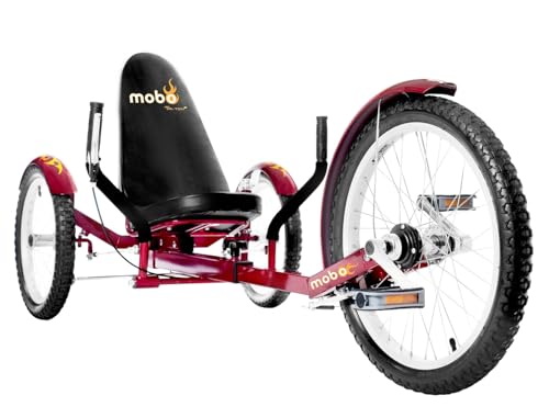 Mobo Cruiser Triton Pro Recumbent Trike. Adult Beach Cruiser Tricycle for Women & Men. Petal 3-Wheel Bike , Red, 28 x 29 x 48 inches (61” extended)